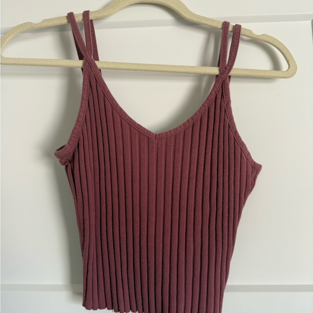 Charlotte Russe Pink Ribbed crop top